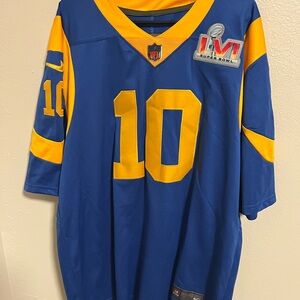 Nike Rams Blue and Gold Super Bowl LVI Patch Jersey Kupp #10